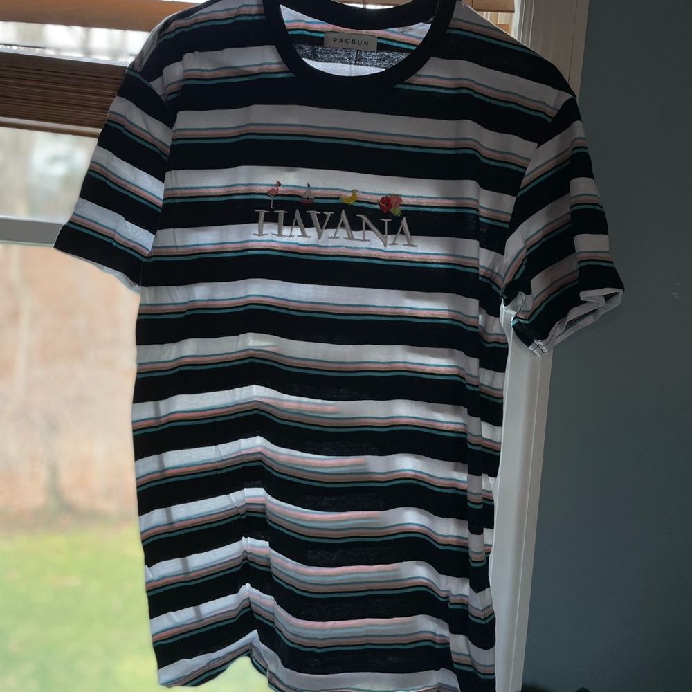 Havana Black & White Striped T-shirt Men’s Size: Medium from PacSun